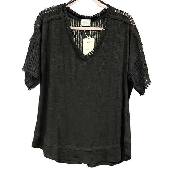 NWT New In Black V-Neck Basic Blouse Medium - Picture 1 of 4